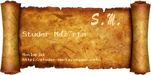 Studer Márta névjegykártya