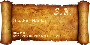 Studer Márta névjegykártya